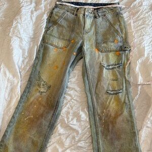 BDG paint splatter distressed jeans